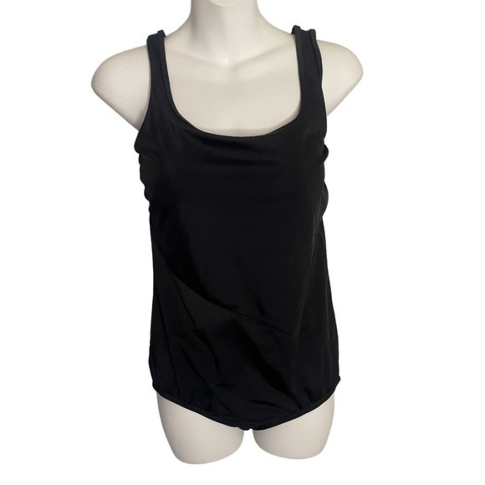 LANDS END Woman’s black full coverage tummy control swimsuit size large